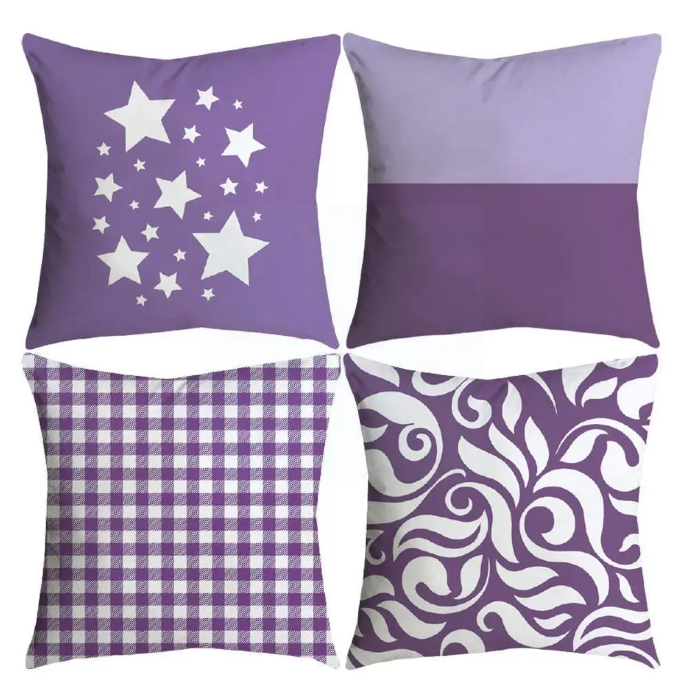 

1pcs Purple pattern Decorative Cushion Cover Floral For Car Sofa Home Pillows Case 45 45cm x Decoration Pillowcase Decor Pi J2Y0