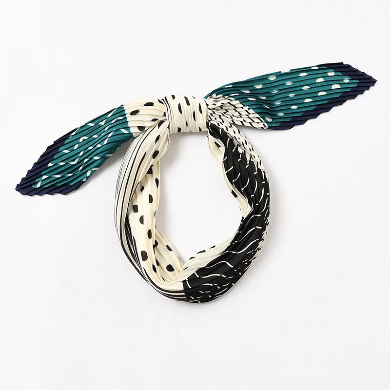 

Spring Hot Women Geometric Silk Neck Scarf Bright Design Crinkle Bandana Assorted Neckwear [3997]