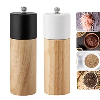 mini manual pepper grinder wooden salt pepper mill multi purpose cruet kitchen tool with ceramic grinder for kitchen household