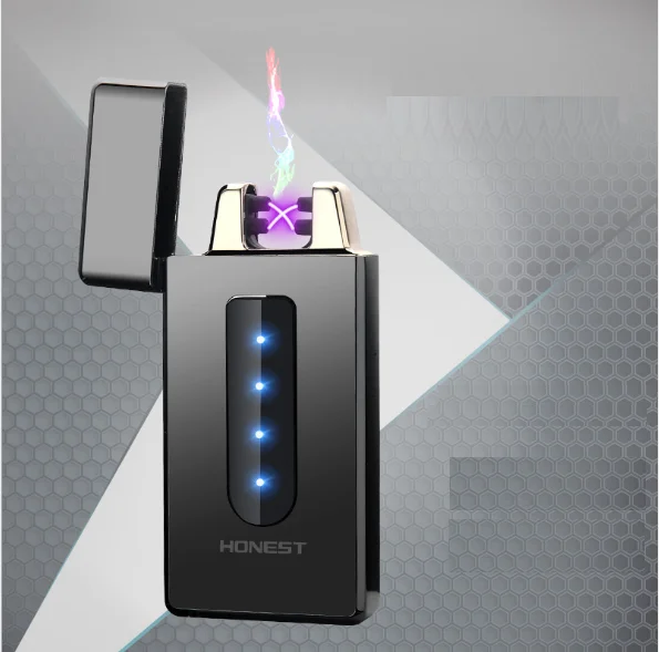 

Новинка, зажигалка с двойной дугой и зарядкой по USB, металлический сенсорный инструмент для курения