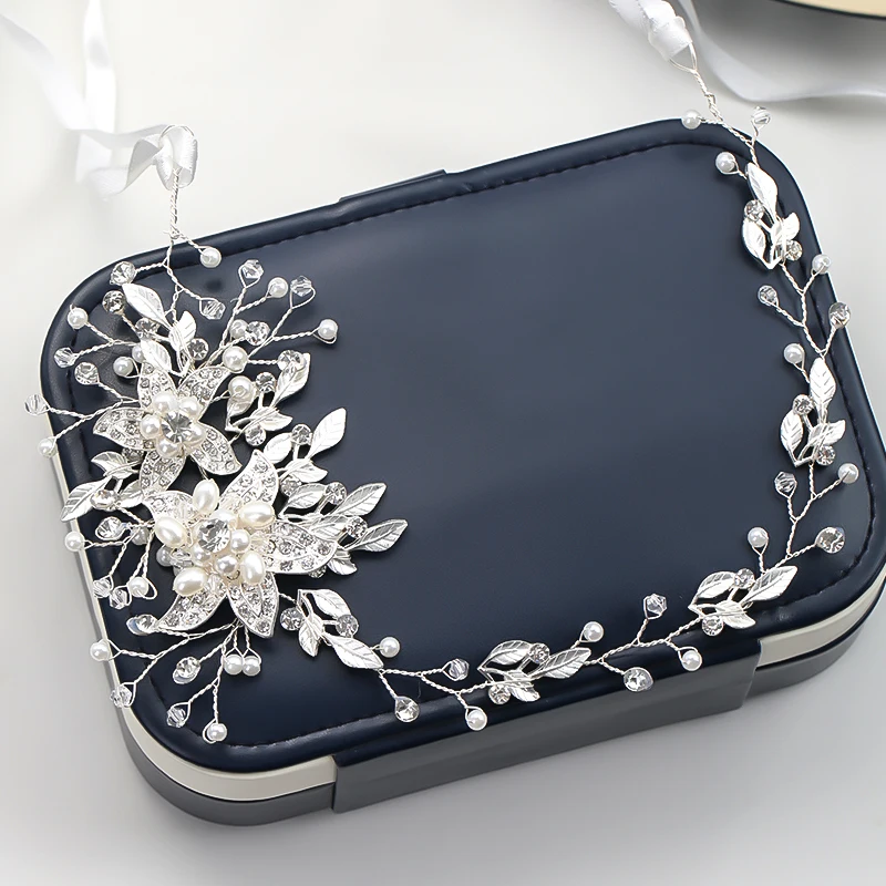 Модные новейшие модные свадебные аксессуары для волос тиары с жемчугом повязка