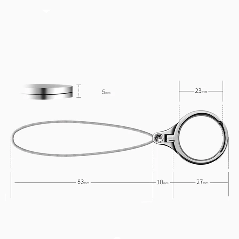 

Universal metal Lanyard For Keys Phones Strap for iPhone 7 Plus 8 6S Keycord Lanyards Finger Mobile Holder Stand Accessories