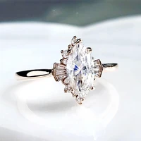 vintage white diamond marquis engagement anniversary gift womens ring beach party wholesale jewelry