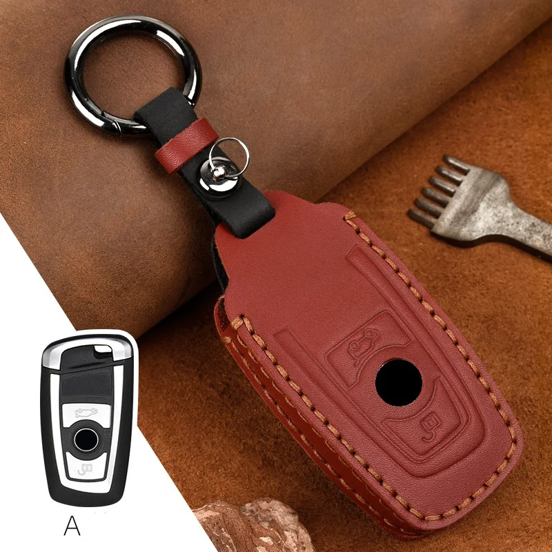 Чехол для ключей ручной работы из натуральной кожи BMW 1 2 3 4 5 6 7 Series X1 X3 X4 X5 X6 F30 F34 F10 F07