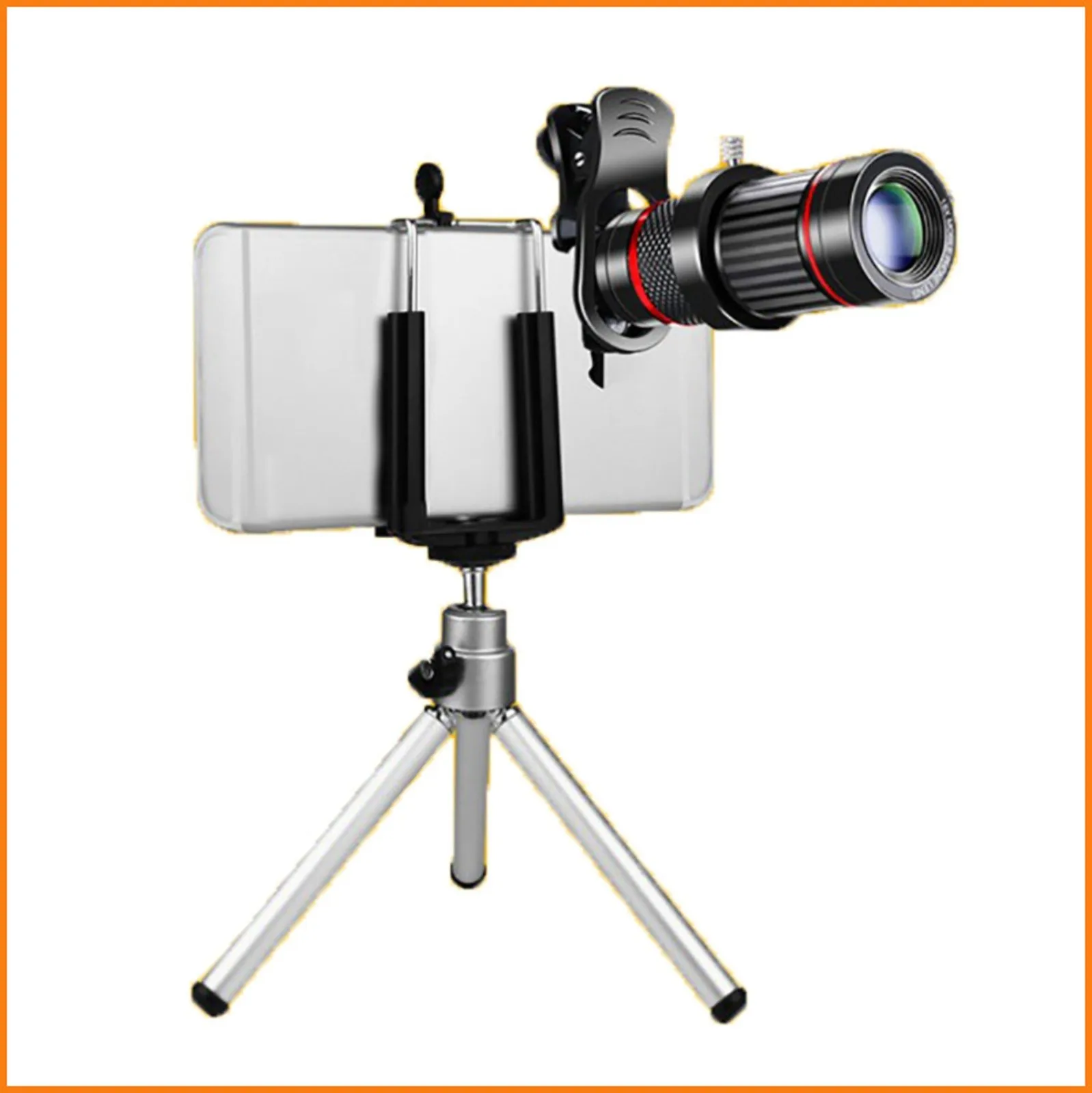 

18x Monocular Telescope Metal Mobile Phone Telescope Universal Hd Ed Glass With Tripod Phone Clip And Packing Box#g30