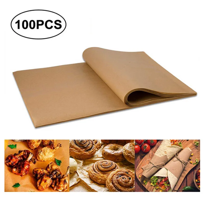 

100 PCS Parchment Paper Sheets Precut Unbleached Baking Paper Non-Stick Cookie Sheet Paper EF
