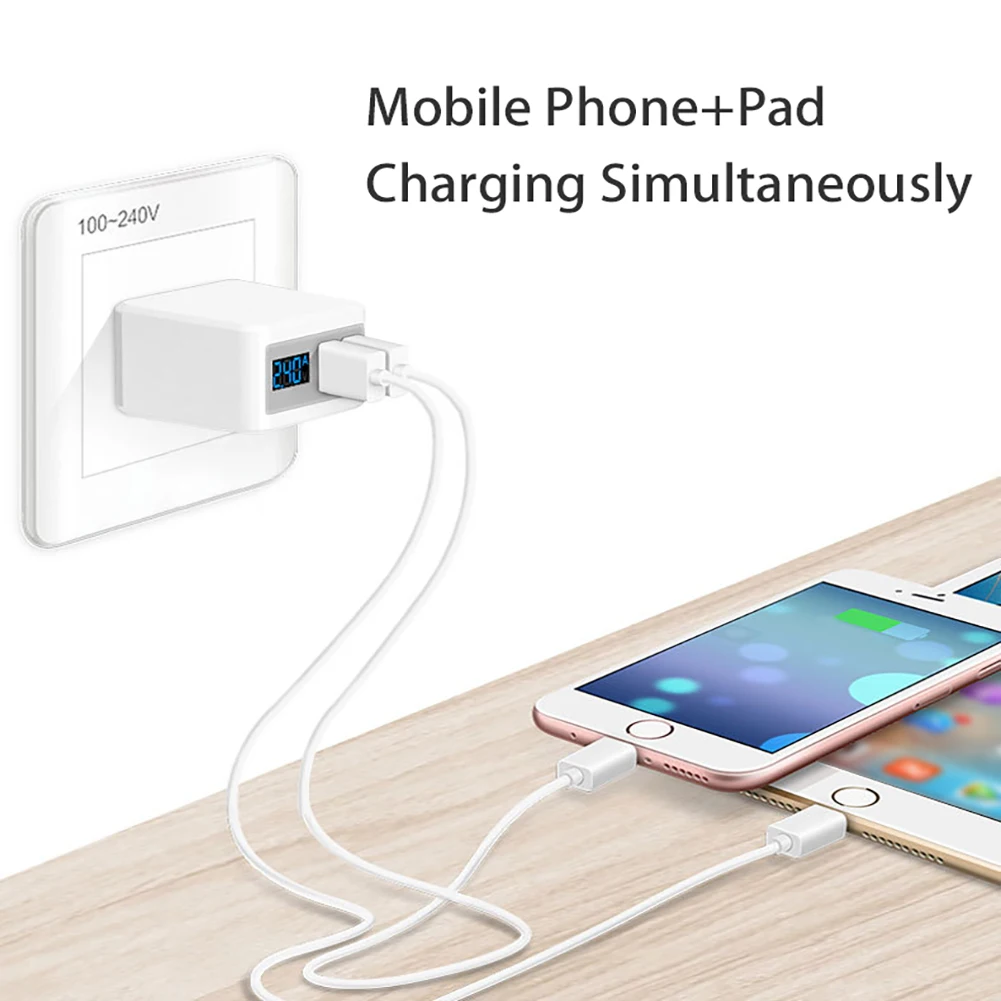 Цифровое зарядное устройство со светодиодной подсветкой USB-зарядное с