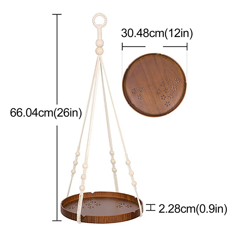 

Plant Hanger-Indoor Hanging Planter Shelf-Decorative Flower Pot Holder-Boho Bohemian Home Decor, in Box, for Succulents, Cacti