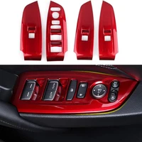 4pcsset window switch decoration decal frame cover panel trim door handle armrest trim for honda accord 2018 2020red