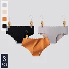 3 шт.лот, сексуальные трусики, шелковое женское нижнее белье, бесшовное нижнее белье, хлопковые дышащие трусы с заниженной талией