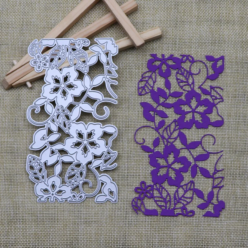 Металлический высекательный фон с цветами листьями для рукоделия скрапбукинга