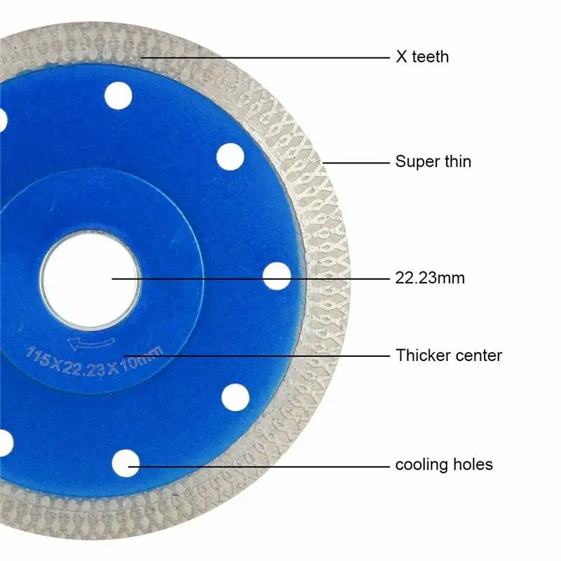 

115mm Turbo Diamond Saw Blade Disc Porcelain Tile Ceramic Granite Marble Cutting Blades For Angle Grinder Diamond Saw Blade