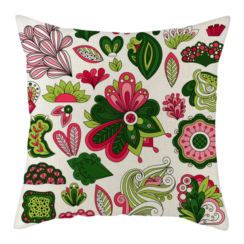 Фуватакчи льняная цветная Цветочная наволочка красная роза розовый Лотос