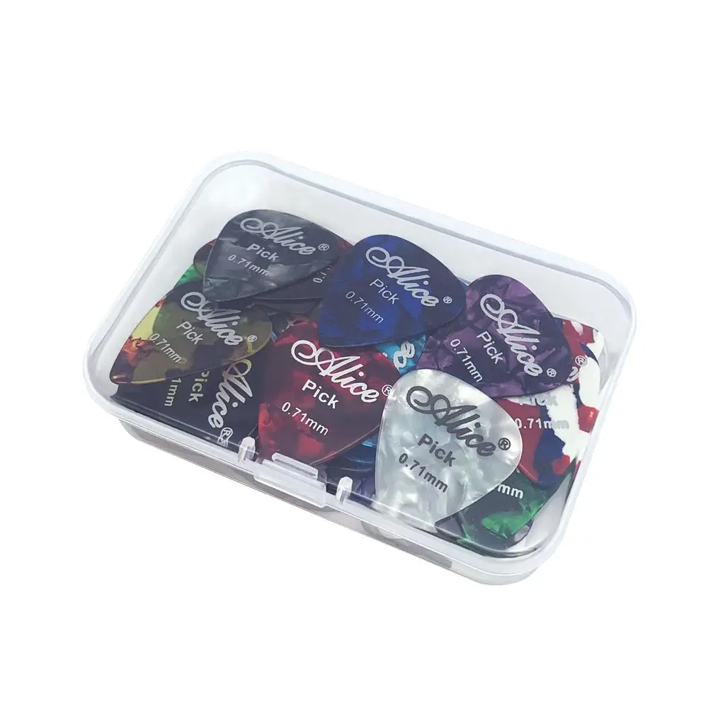 0.70 mm 40 штук гитара Alice pick s с ящиком для хранения длительный срок службы медиатор Bass pick Druable толщина материала. 46. 71. 81. 96 1,2 1,5 мм - Color: 0.70 mm