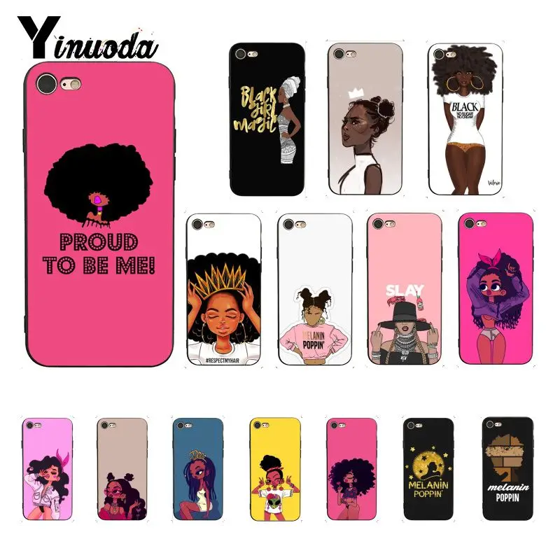 Yinuoda меланин наклейка поппин Aba queen черная девушка Coque Оболочка Чехол для телефона