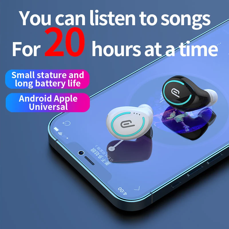 

Wireless Earphones Bluetooth-compatible Headphones Mini Headset Music Earpieces Stereo Sports Earbuds For Iphones Xiaomi