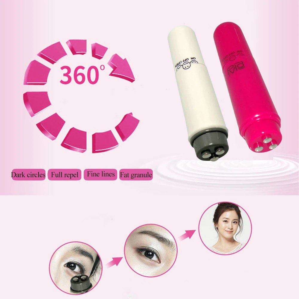 4 головки мини Электрический массажер для глаз Анти отечность темный круг