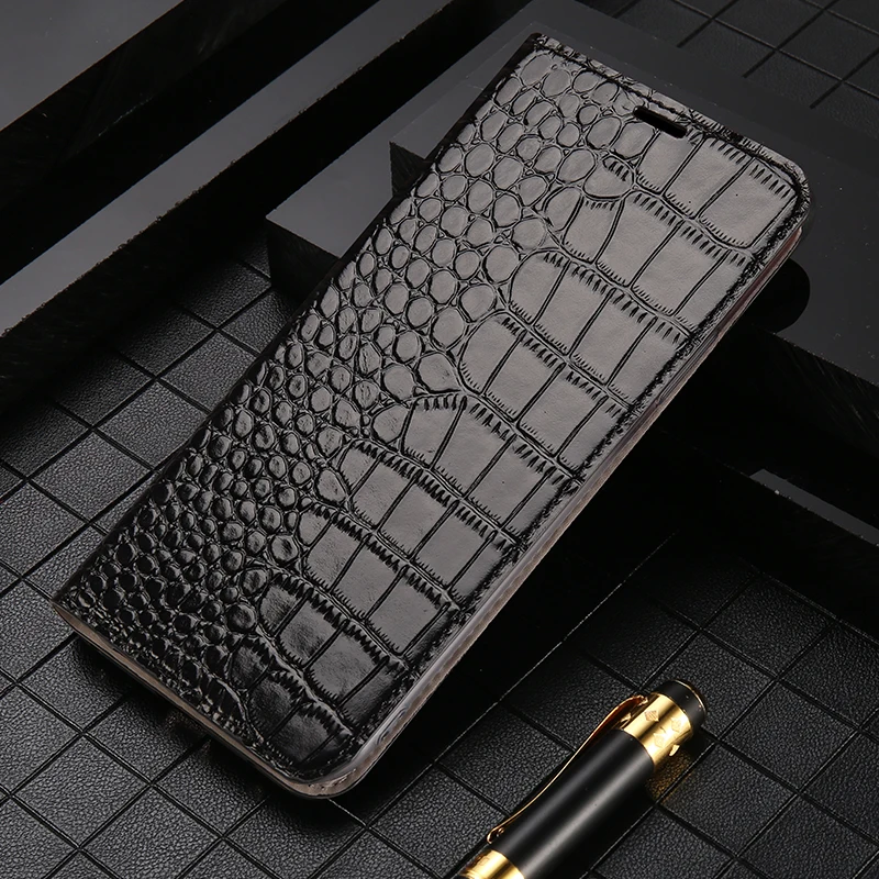 Чехол книжка из натуральной кожи с крокодиловой текстурой для Samsung A50 A70 a52 a72 a51 Galaxy