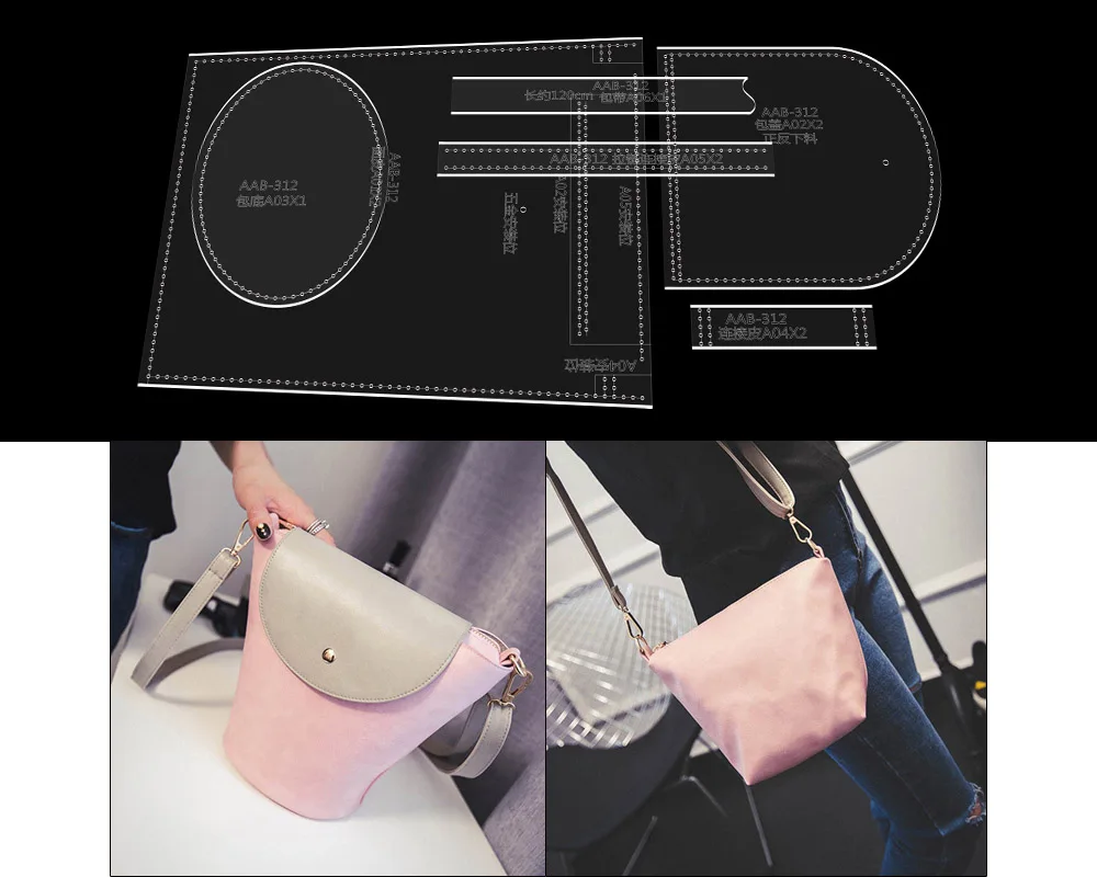 Акриловая прозрачная сумка Шаблоны кожи шаблон для рукоделия трафарет дизайн