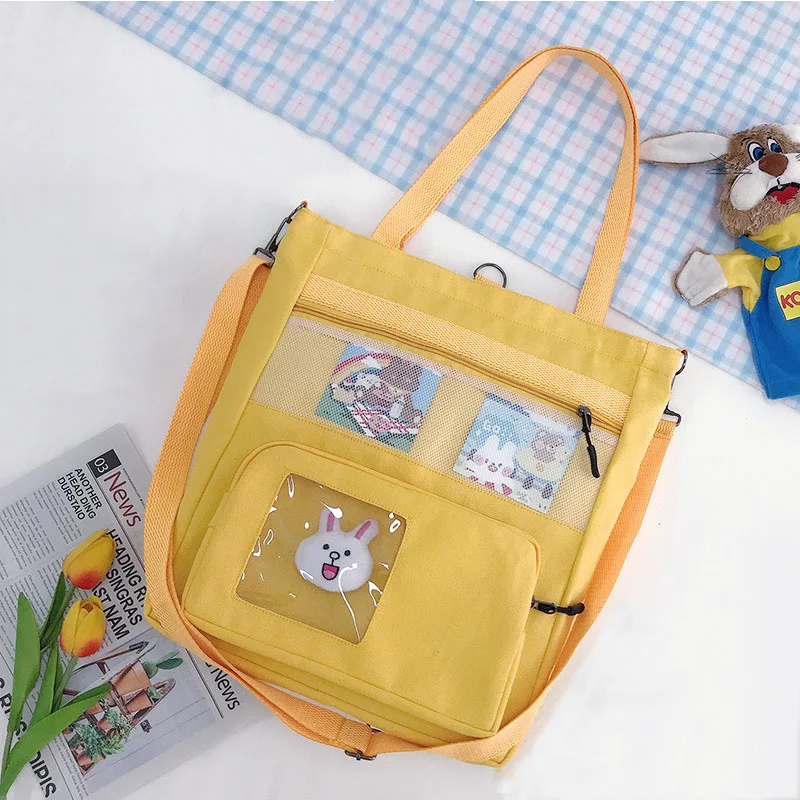 

Ita Bag Canvas Tote Bag Shopper Luxury Designer Handbag for Women 2021 Girl Cute Cartoon Rabbit Schoolbag Crossbody Shoulder Bag