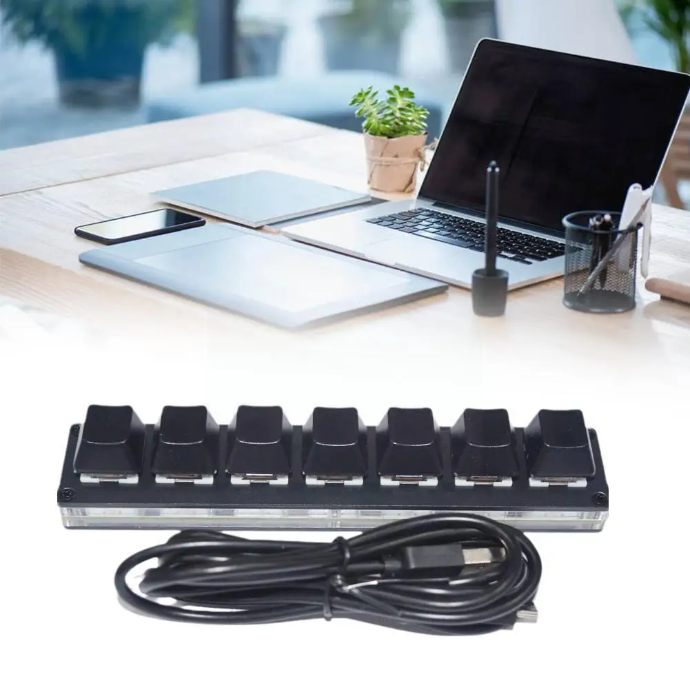 

7-многофункциональная Механическая доска для одной руки, макро-Настройка для редактирования графического дизайна и игровой подсветки I1d5