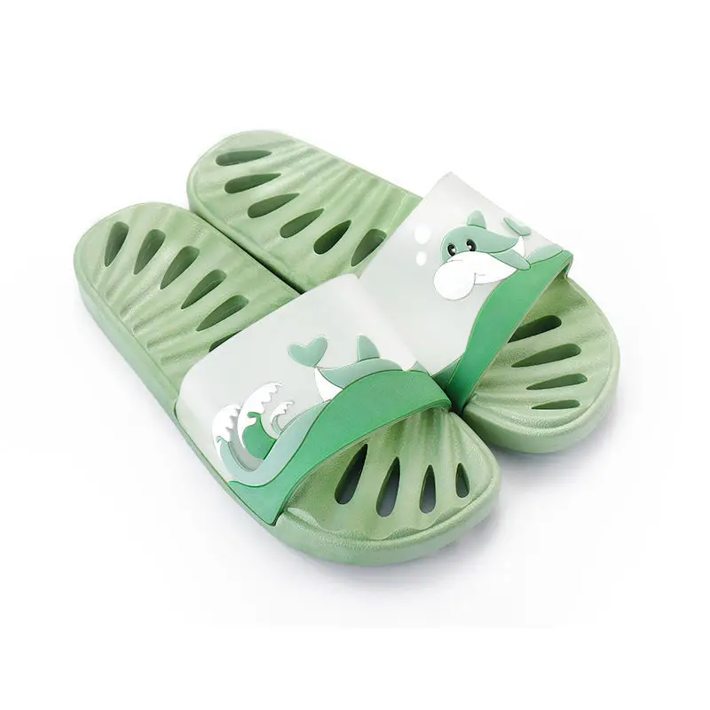 Home bathroom leak slippers women's home anti-slip soft-soled parent-child drag speed dry breathable indoor couple slippers