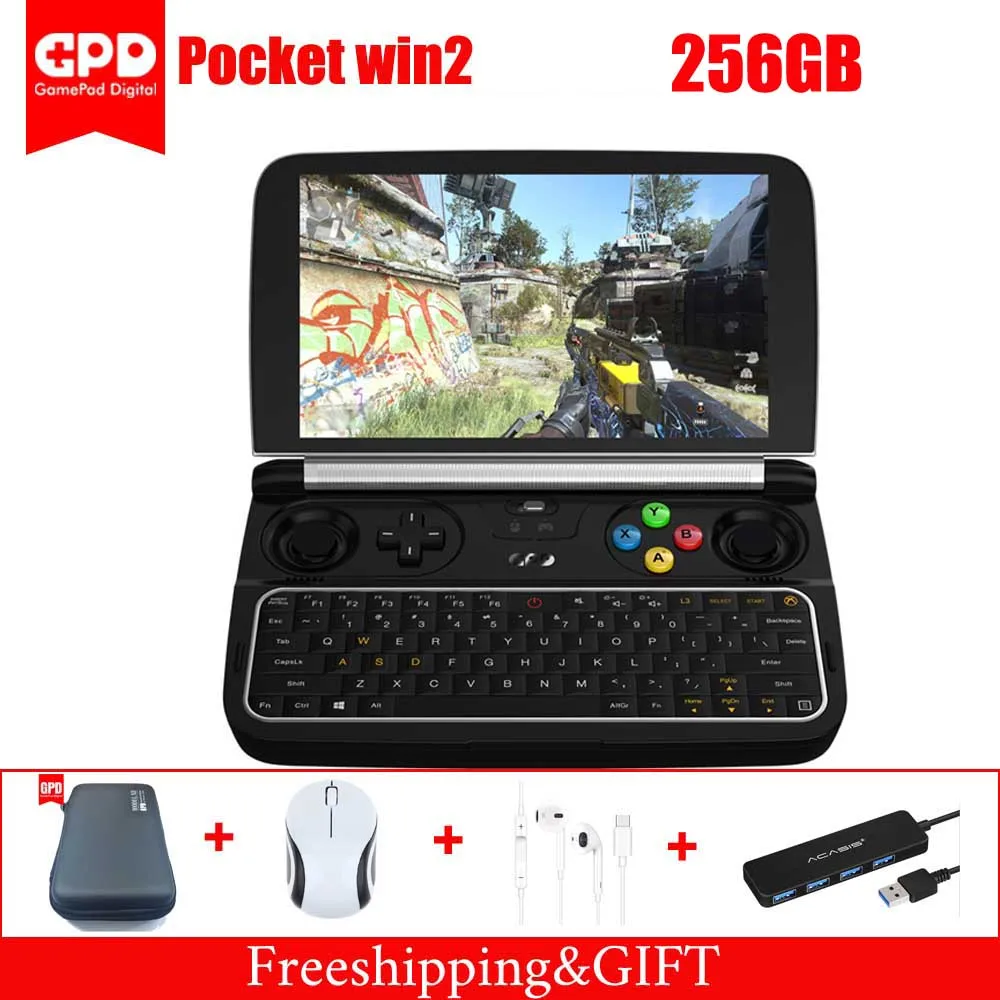 GPD WIN2 " Ручной игровой плеер m3-8100Y ОС Windows 10 8 ГБ ОЗУ 256 Гб ПЗУ WIN 2 карманный мини ПК ноутбук