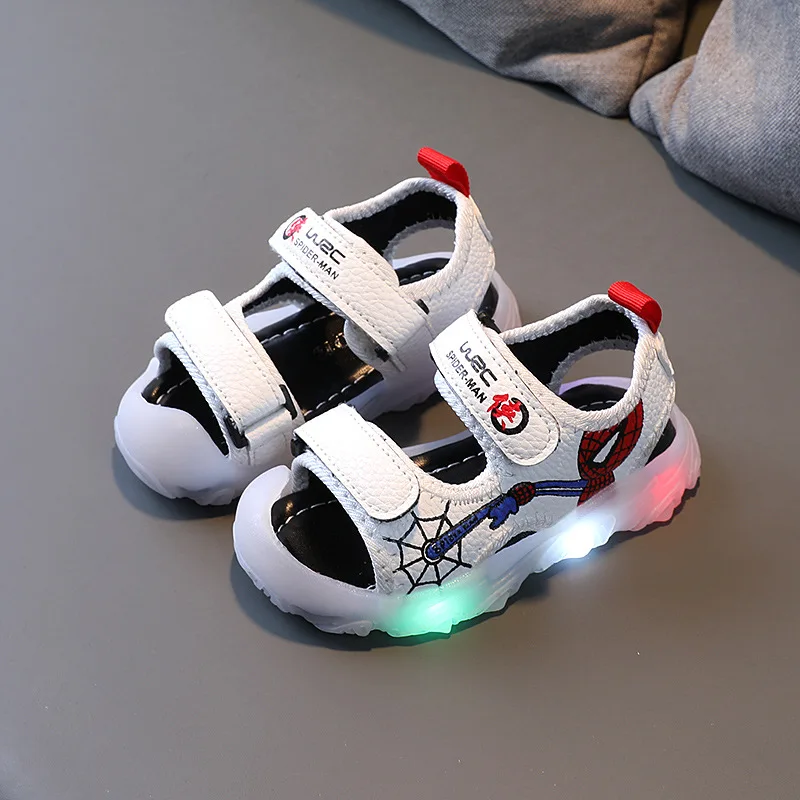 

Spiderman Marvel Hero Kids Sandals Breathable Comfortable Children Sneakers Toddlers Cool Disney Beach Glowing Boys Shoes