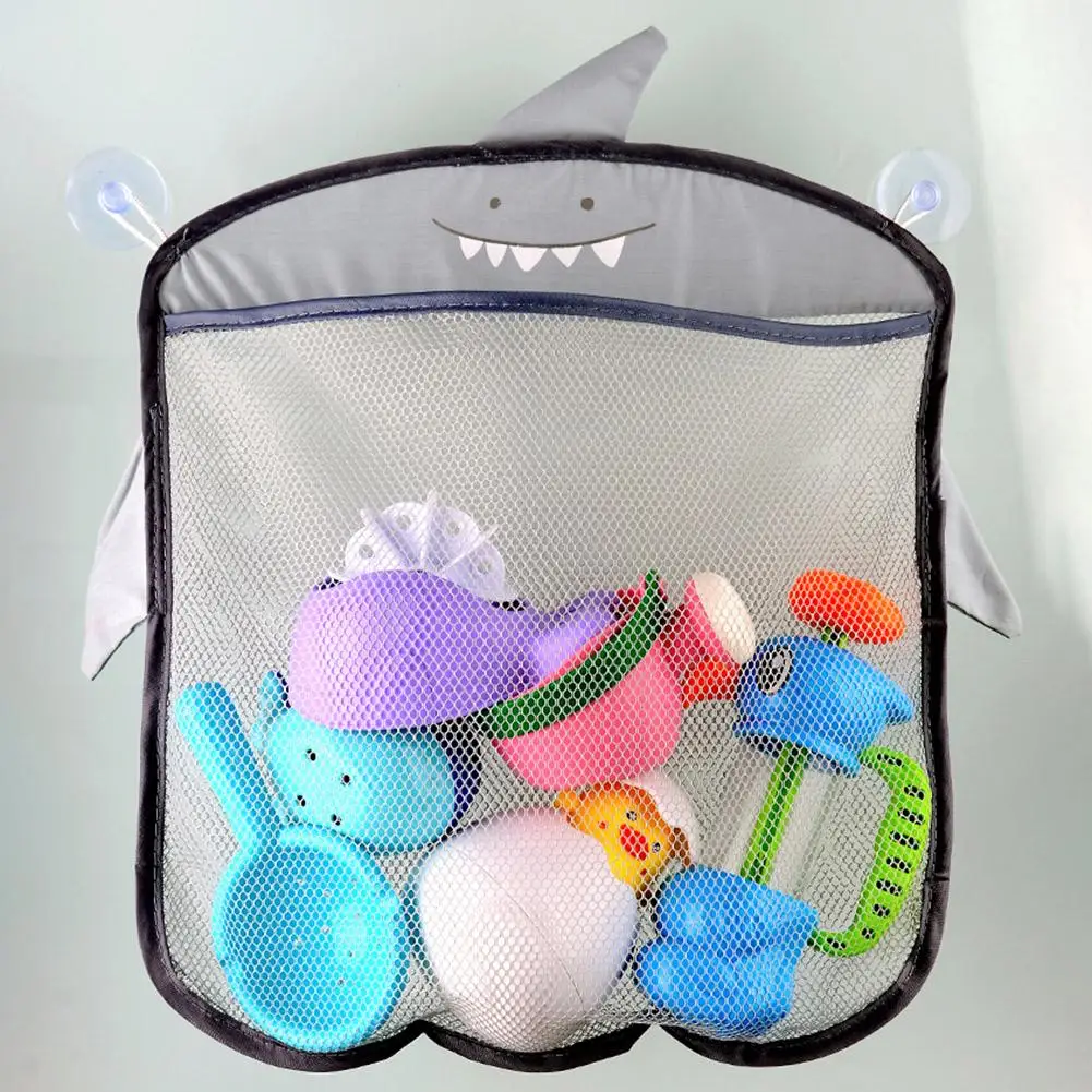 New Baby Bathroom Mesh Bag Sucker Design For Bath Toys Kids Basket Cartoon Animal Shapes Cloth Sand Toys Storage Net Bag