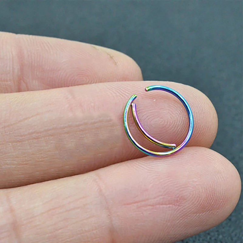 1PC Trendy Nose Hoop Ring Stainless Steel Piercing Earrings Body Jewelry Moon Shape Septum Clip | Украшения и аксессуары