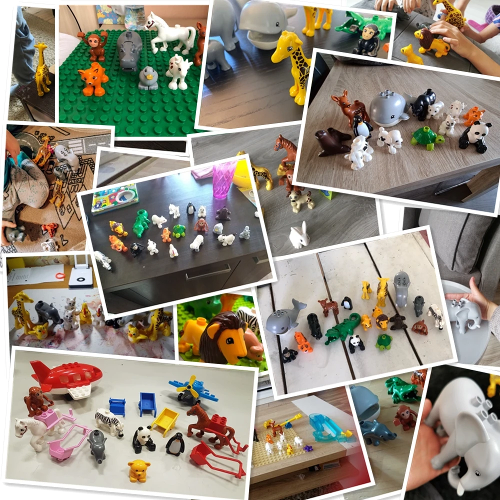

Big Size Diy Building Blocks Animal Accessories Figures Lion Panda Compatible with Big Size Toys for Children Kids Gifts