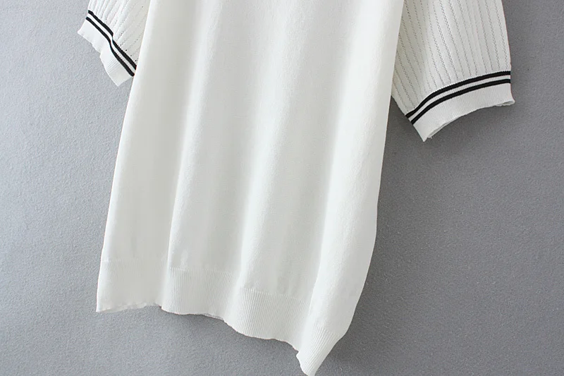 

plus size hollow out knitted cotton linen women T-shirt 2021 fashion summer t shirt short sleeve O Neck ladies tee shirt femme
