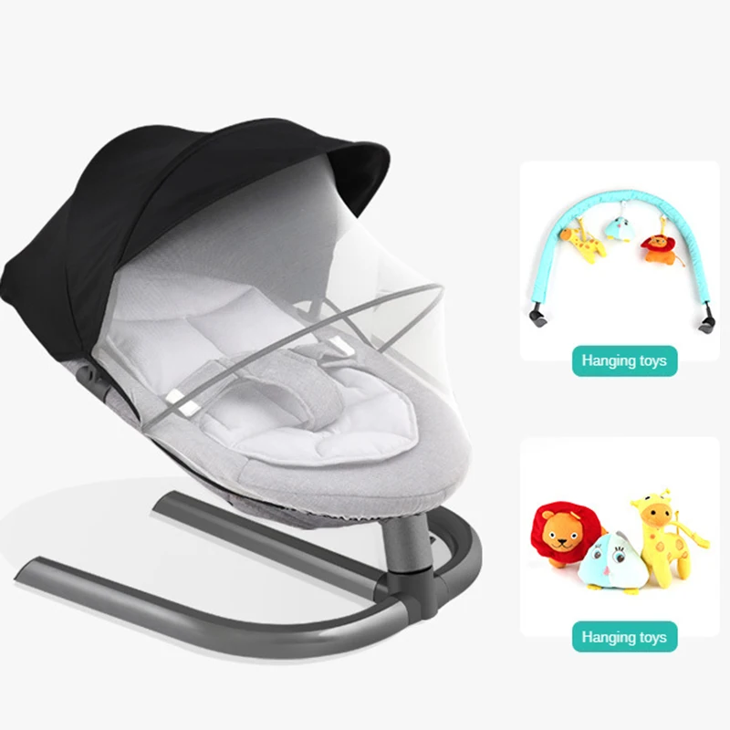 0-7 year old baby new rocking chair natural swing without noise battery radiation aviation aluminum alloy base rocking chair