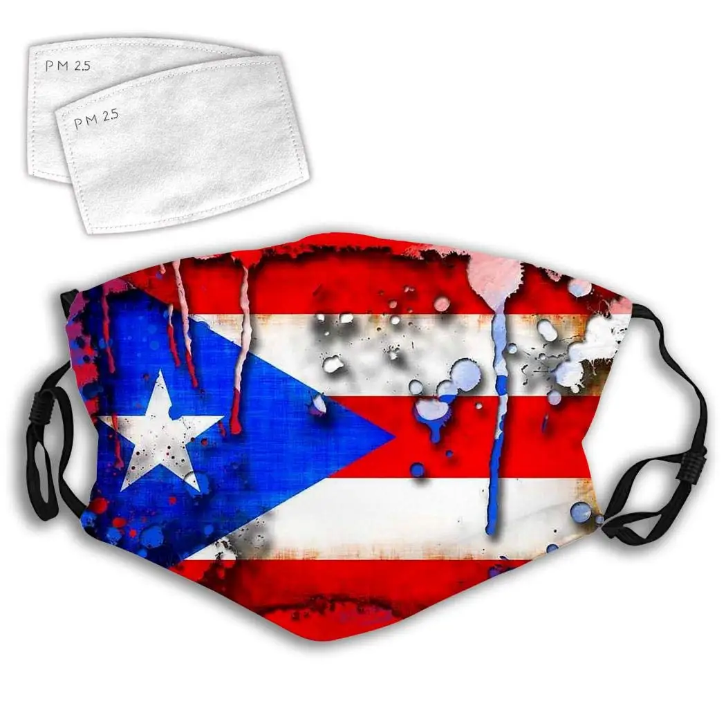 

Puerto Rico Flag Anti-Dust Gauze Co V-er Earloop Half Dust Mouth