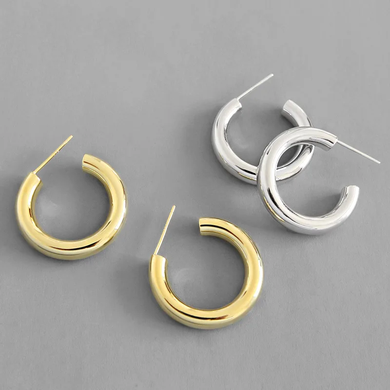 Женские серьги S925 Серебряный цвет металлические с образные преувеличенные