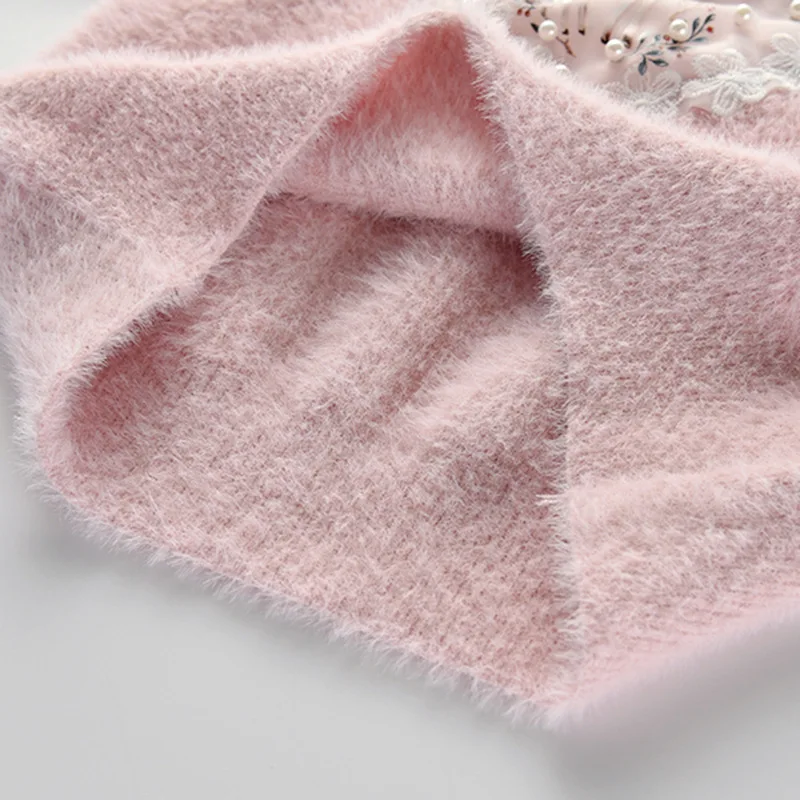 Зимняя вязаная детская одежда свитер для маленьких девочек милый пуловер с