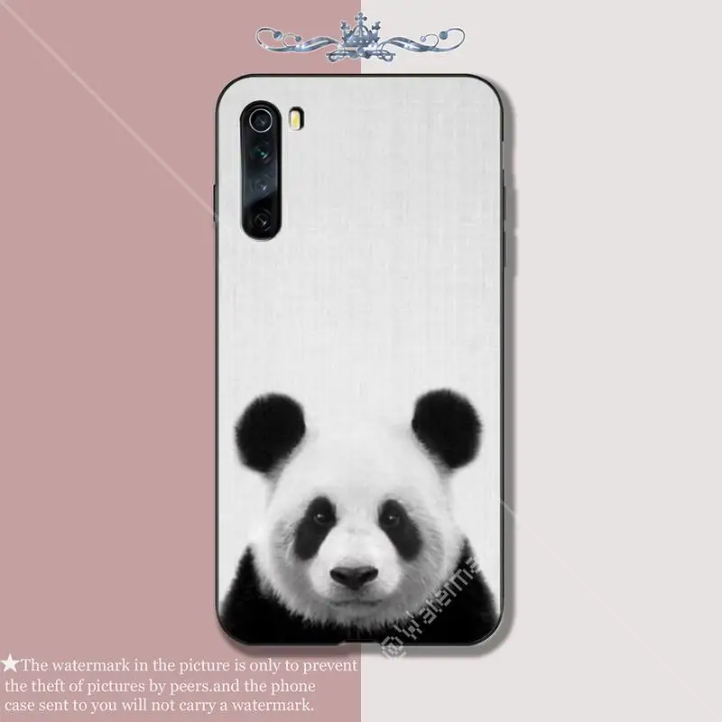 Yinuoda панда черный мягкий чехол для телефона xiaomi redmi 4X 5 plus 6 6A 7 7A 8 8A 9 note 4 T pro max funda |