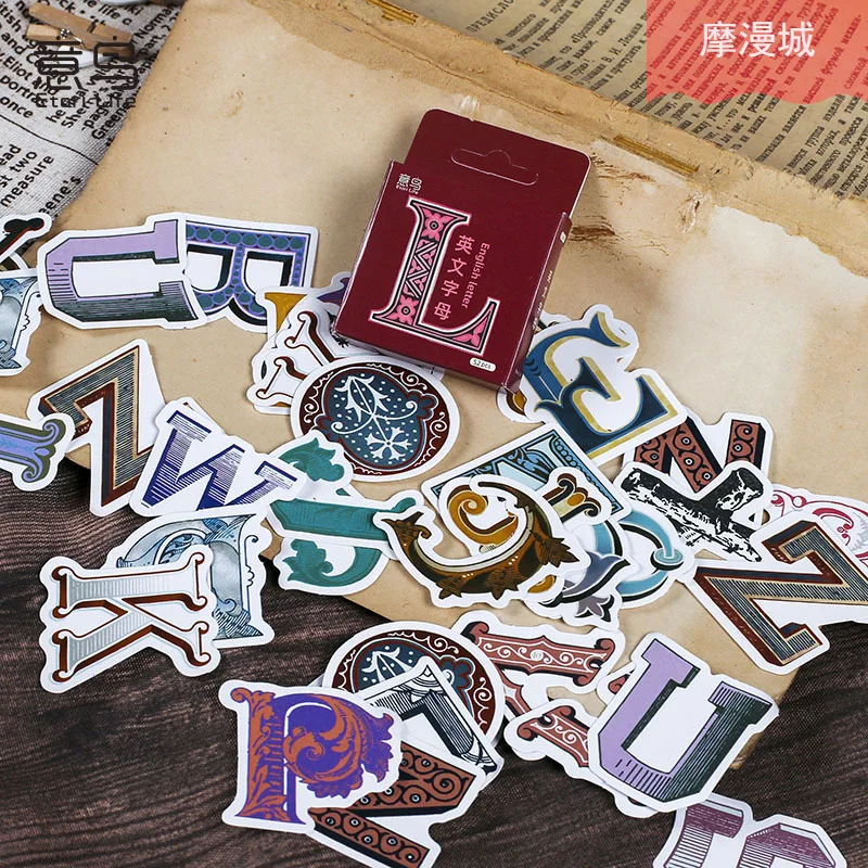 52pcs/lot Kawaii Stationery Stickers English alphabet stickers Planner Decorative Mobile Stickers Scrapbooking