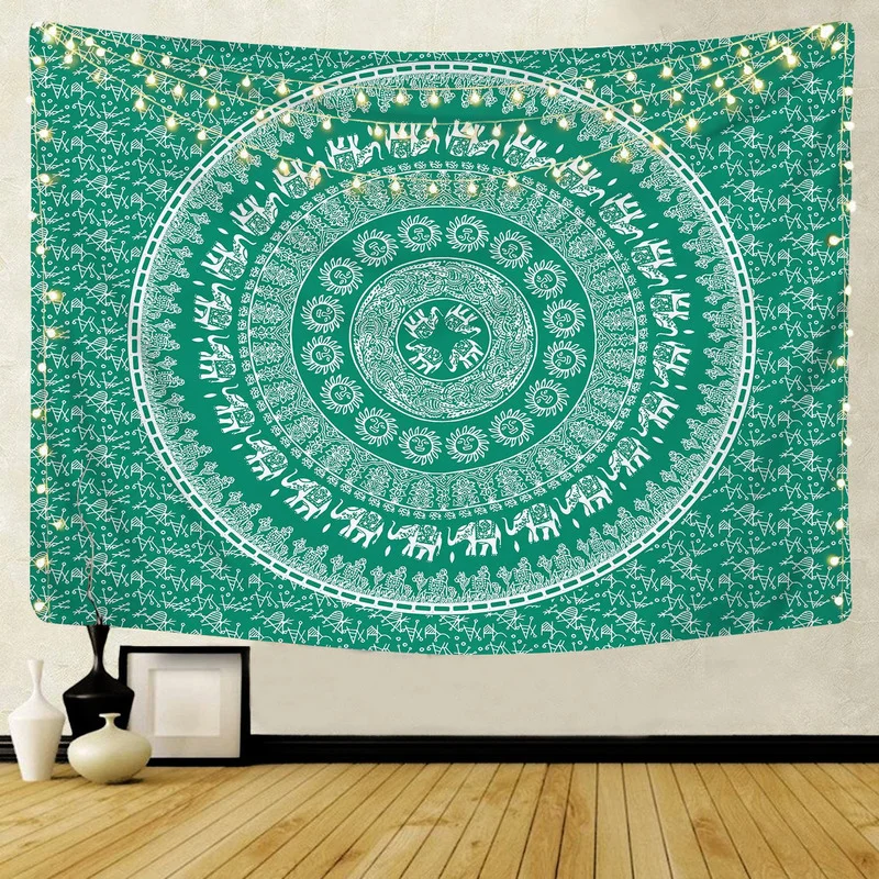 

Mandala Pattern Tapestry Indian Wall Hanging Decoration Bohemian Beach Towel Polyester Yoga Shawl Travel Mat Tapis Wall Decor