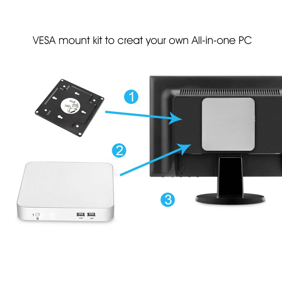 Intel Core cpu мини-ПК i7 7500U i5 7200U i3 7100U мини-компьютер 300M WiFi HDMI VGA 6* USB Windows 10 4K игровой компьютер