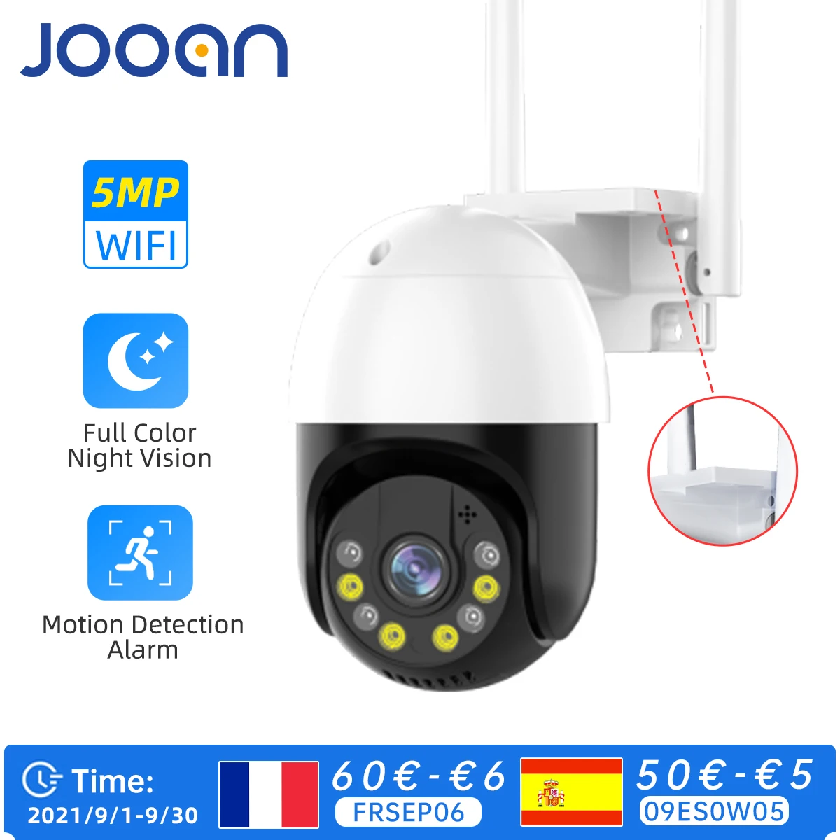 

5MP PTZ WIFI IP Camera Outdoor 4X Digital Zoom Night Full Color Wireless H.265 P2P Security CCTV Camera Two Way Speak Audio