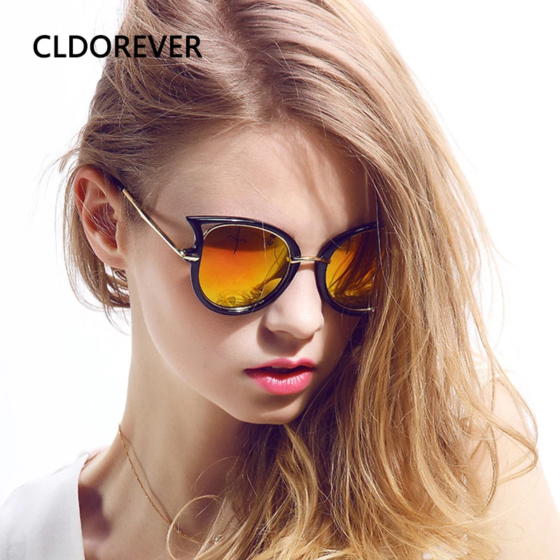Модные солнцезащитные очки кошачий глаз 2018 женские брендовые Роскошные