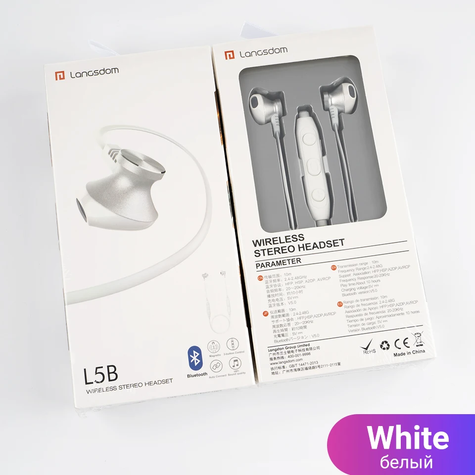 White Langsdom наушники беспроводные Bluetooth для Xiaomi Bass Беспроводные наушники с микрофоном половина наушники-вкладыши гарнитура вкладыши для телефона - Цвет: White