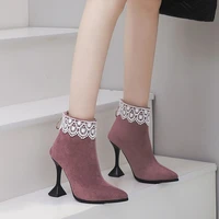 fxycmmcq female spring autumn new fund vogue all match unusual tall heel short boots to burst money boots t1013