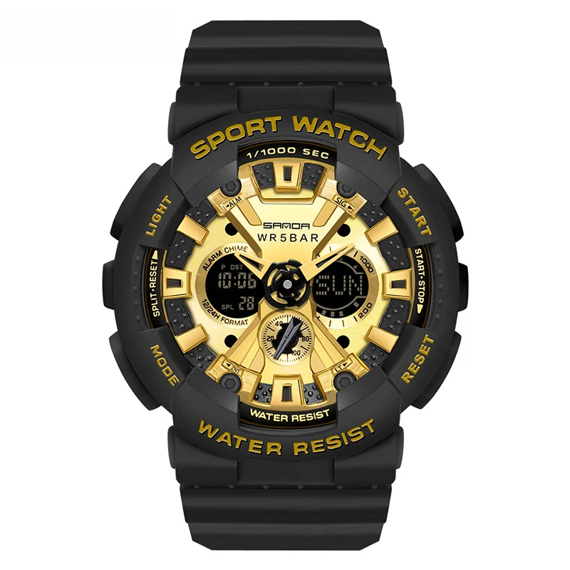 SANDA Sports Women Men Watch 50M Waterproof Dual Display Wrist Watch for Male Female Clock Relogio Feminino High Quality