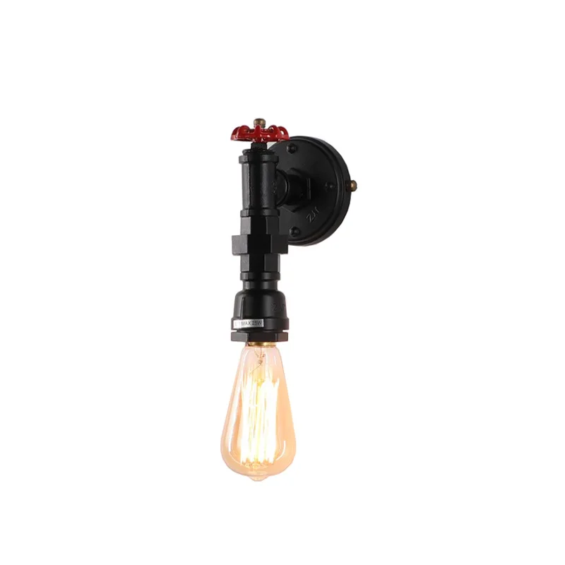 

Industrial feng shui American loft balcony creative restaurant bar lamps wrought iron water pipe wall lamp