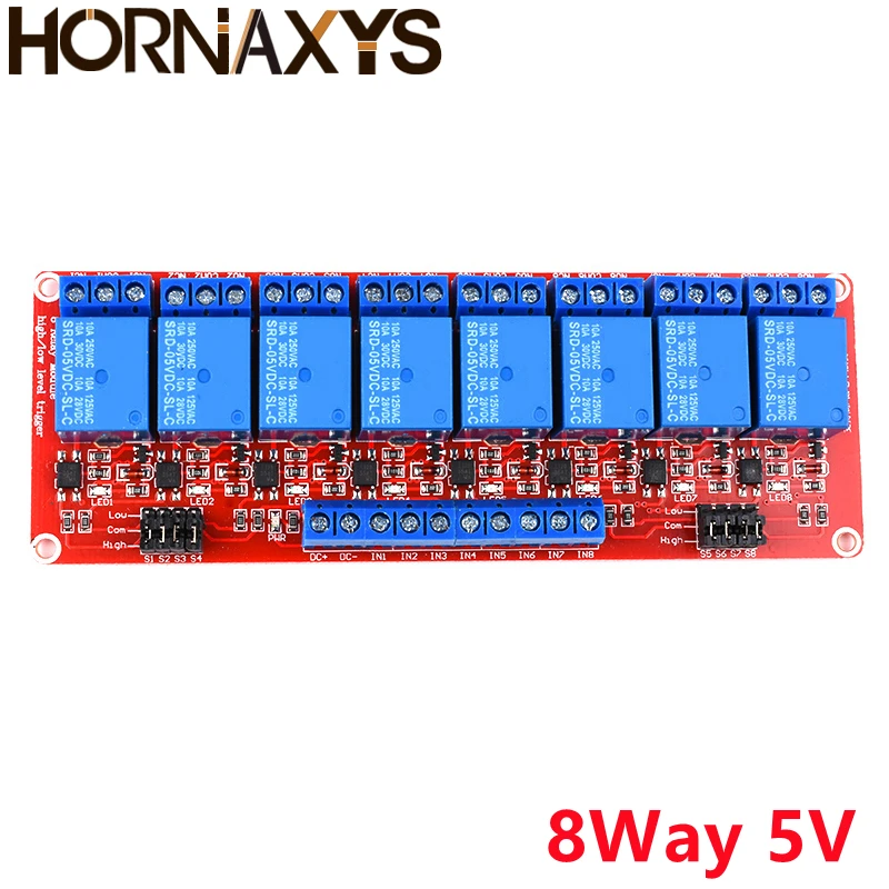 Плата релейного модуля 1 шт./8 каналов 5 В 12 24 экран со стандартным триггером