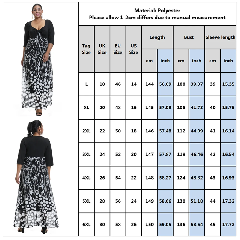 Женское платье размера плюс весеннее длинное в горошек элегантные женские