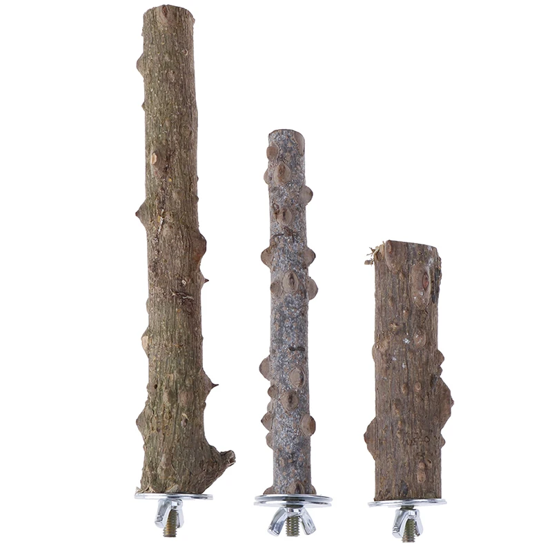 

10/15/20cm Parrot Bird Natural Logs Pet Bite Claw Grinding Pepper Wood Standing Stick Perches Wood Portable Toy