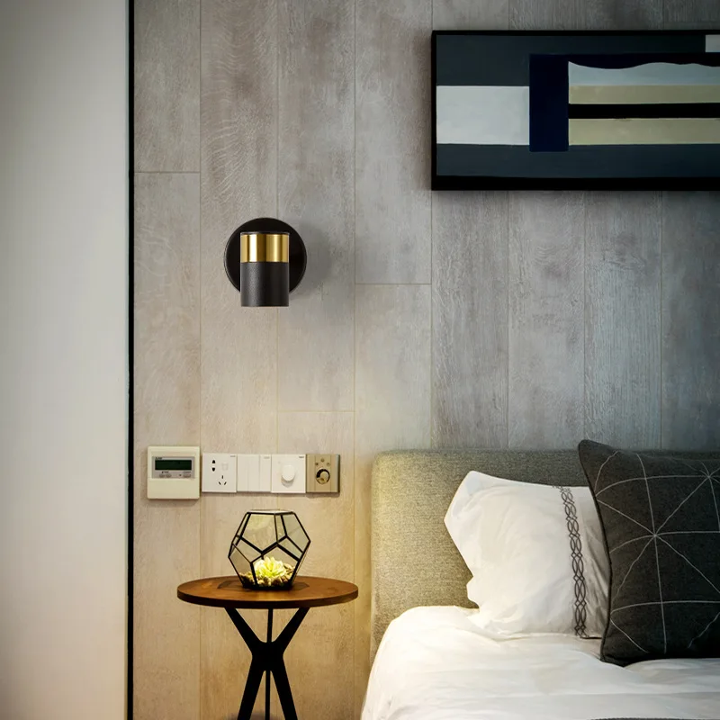 

Northern Europe Luxury Wall Lamp Simple Creative Bedroom Study Corridor Hotel Guest Room Bedside Reading Gu10 Led Wall Lamp